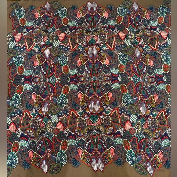 BOTEGA VENETA ENORMOUS 51” x 51”gorgeous silk Wrap/Cape/Sarong textured … - Picture 3 of 13